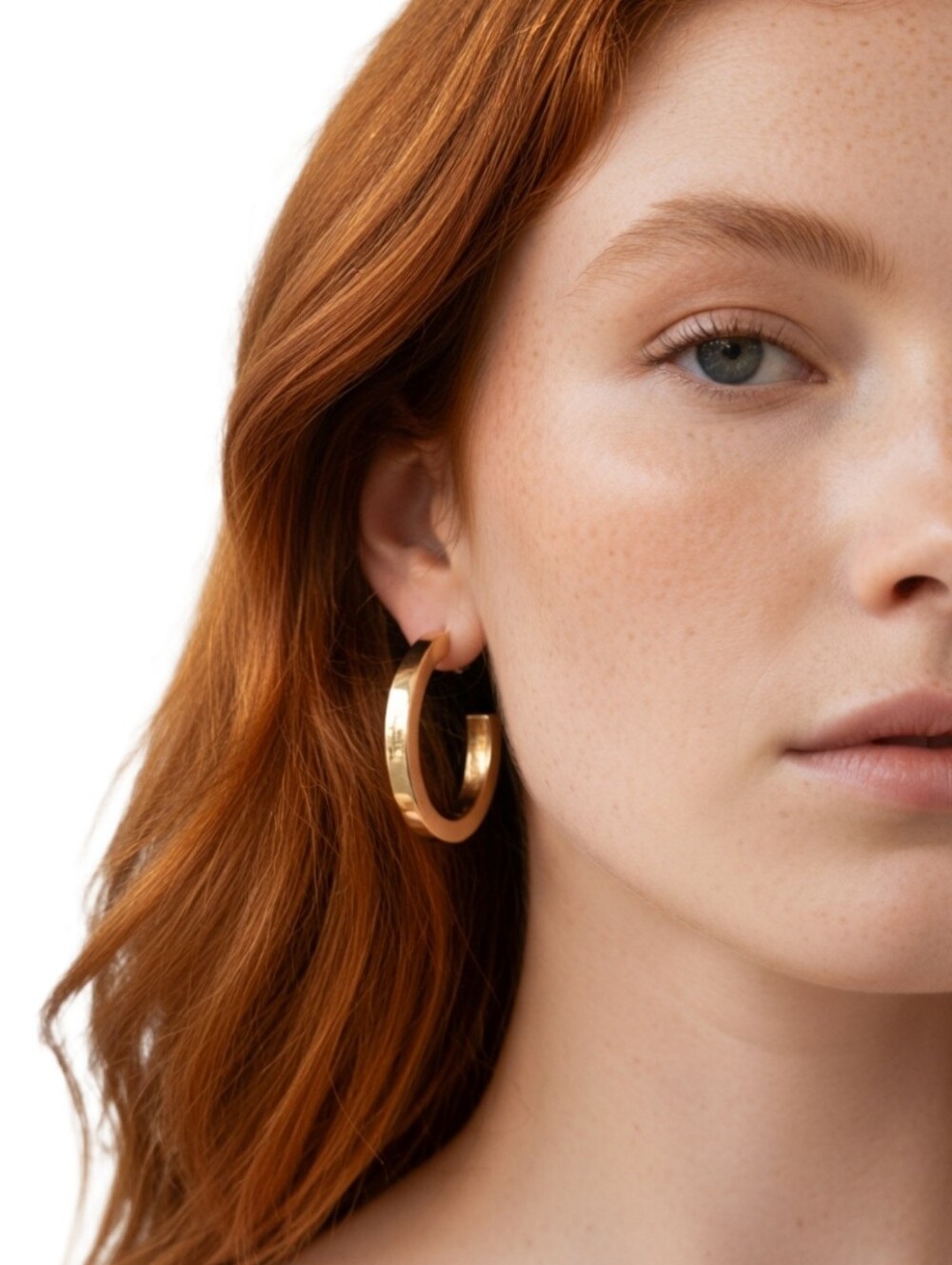 Free Add On - Goldtone Thick Hoop Earrings A2